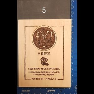 Aries Woodburned Flack